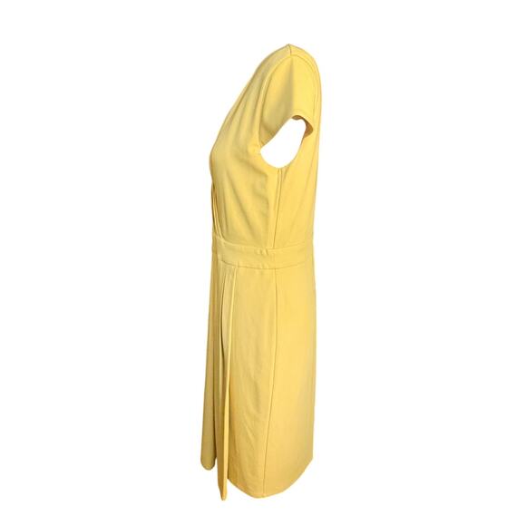 MaxMara Yellow Faux Knee Length Wrap Dress Size 12 - Picture 4 of 9